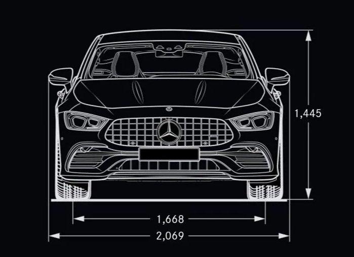 벤츠 AMG GT43 후방사이즈, 이미지